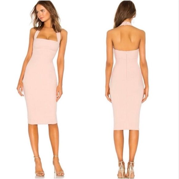 Nookie Dresses & Skirts - Nookie Boulevard Midi Dress Prima Blush Pink Halter Bodycon Formal Small Revolve